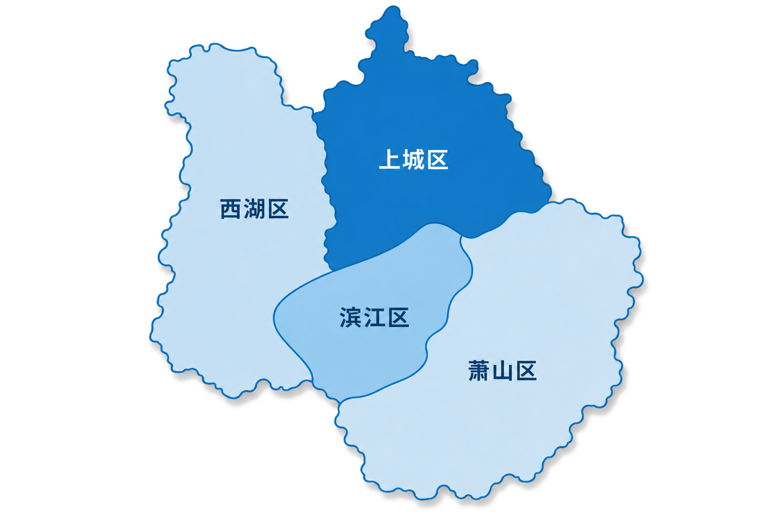 中盈筑业杭州六大项目区位图